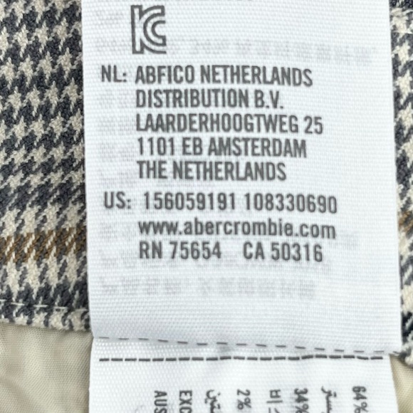 Abercrombie & Fitch Plaid Preppy Straight Leg Ankle Trouser Pants Size Medium - Picture 10 of 10